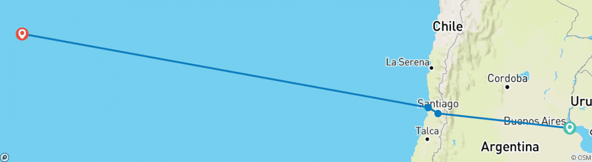 Karte mit der Reiseroute