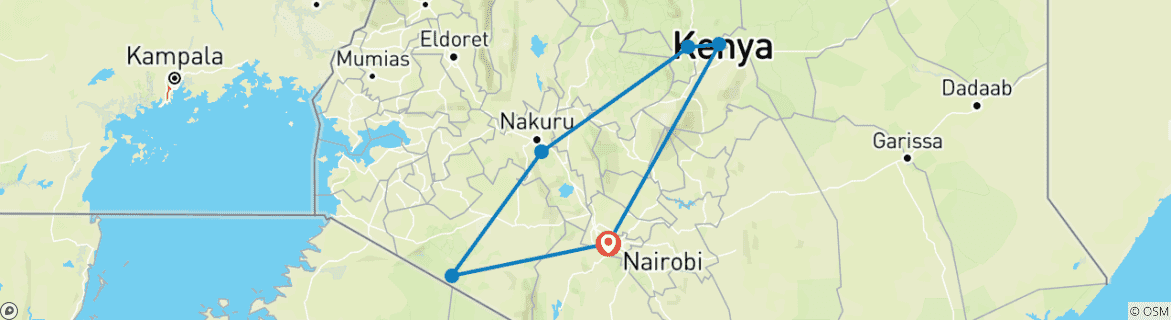 Foto van een kaart met de route van de rondreis