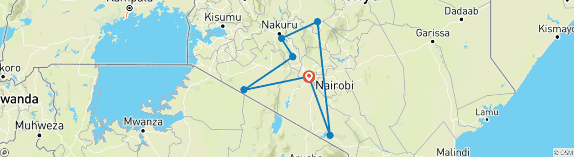 Karte mit der Reiseroute