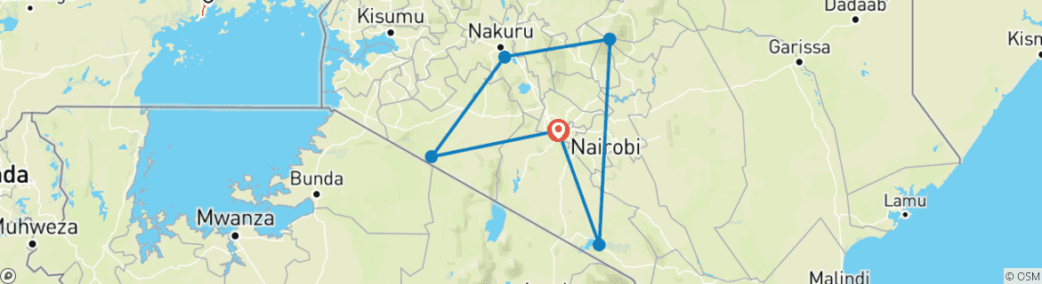 Karte mit der Reiseroute