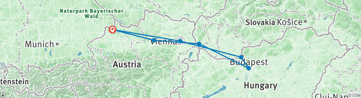 Karte mit der Reiseroute