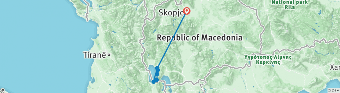 Karte mit der Reiseroute