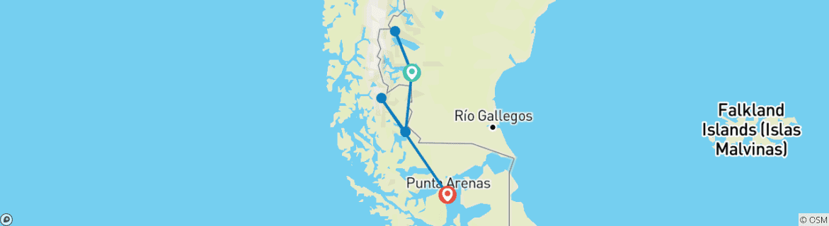 Image d'une carte montrant l'itinéraire du circuit