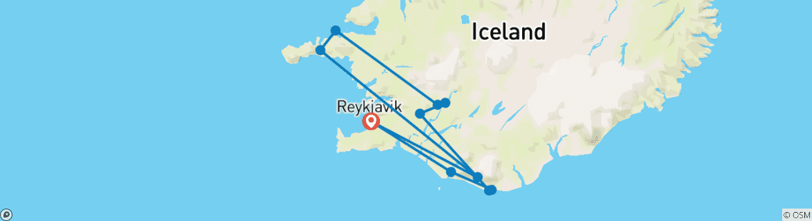 Karte mit der Reiseroute