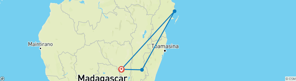 Image d'une carte montrant l'itinéraire du circuit