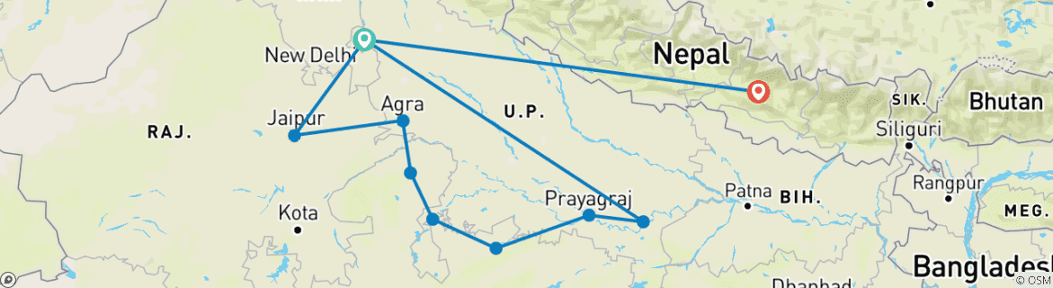 Imagen de un mapa que muestra la ruta del circuito