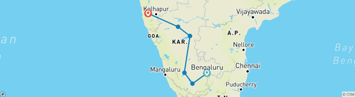 Imagen de un mapa que muestra la ruta del circuito