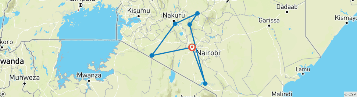 Karte mit der Reiseroute