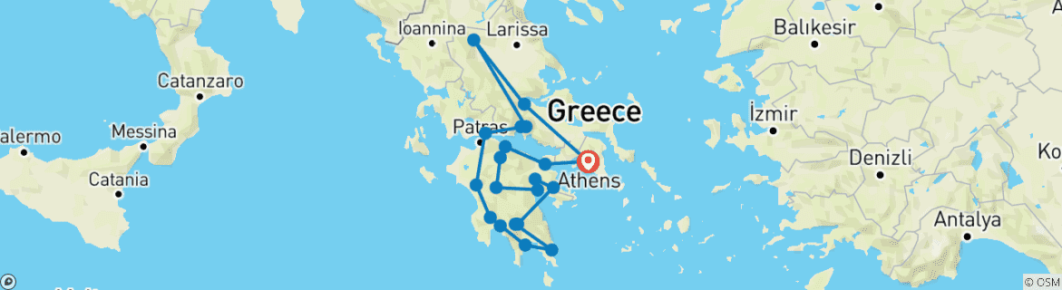 Image d'une carte montrant l'itinéraire du circuit