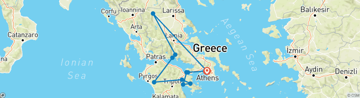 Image d'une carte montrant l'itinéraire du circuit