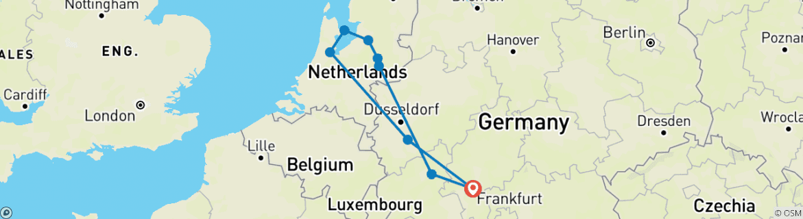 Karte mit der Reiseroute