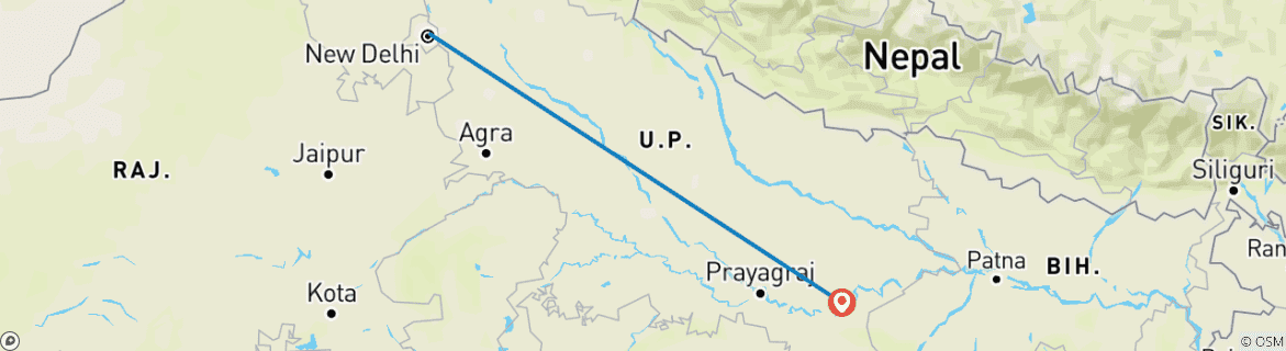 Foto van een kaart met de route van de rondreis