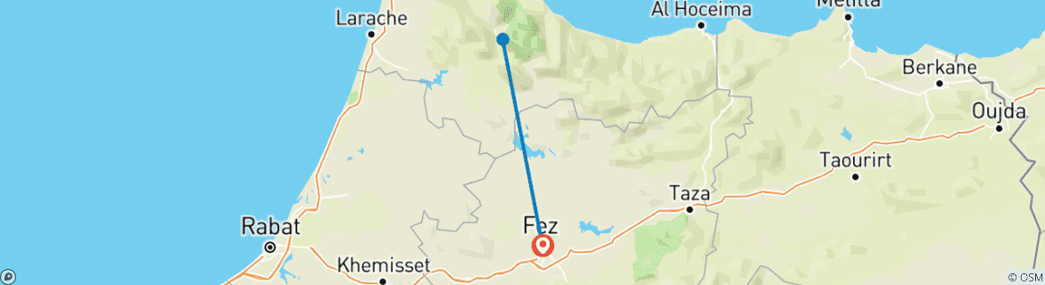 Image d'une carte montrant l'itinéraire du circuit