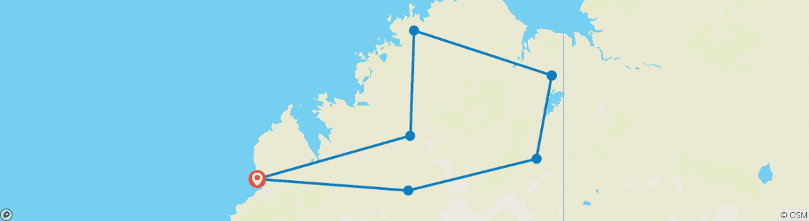 Karte mit der Reiseroute