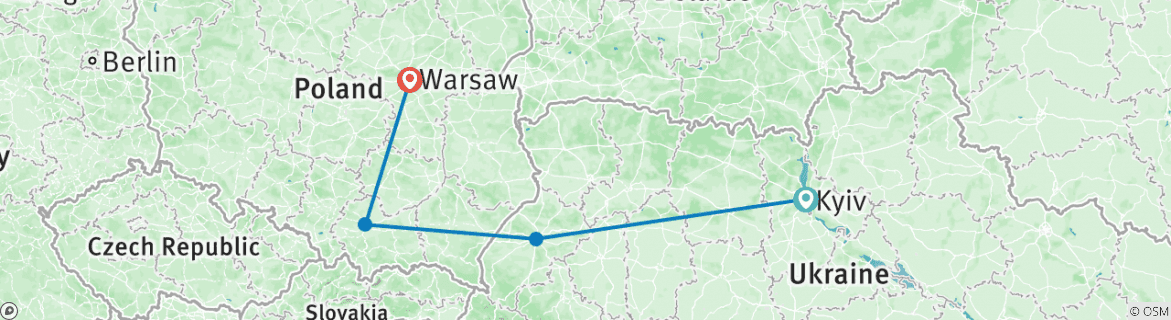 Karte mit der Reiseroute