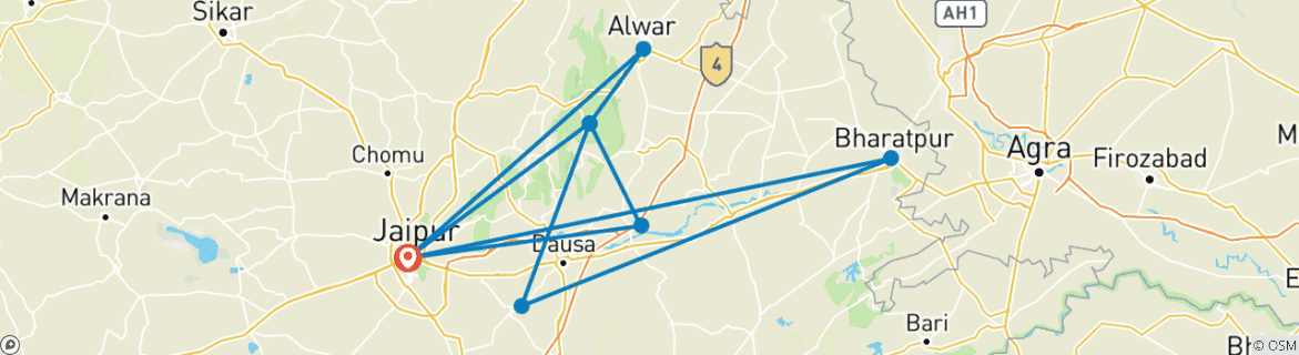 Imagen de un mapa que muestra la ruta del circuito