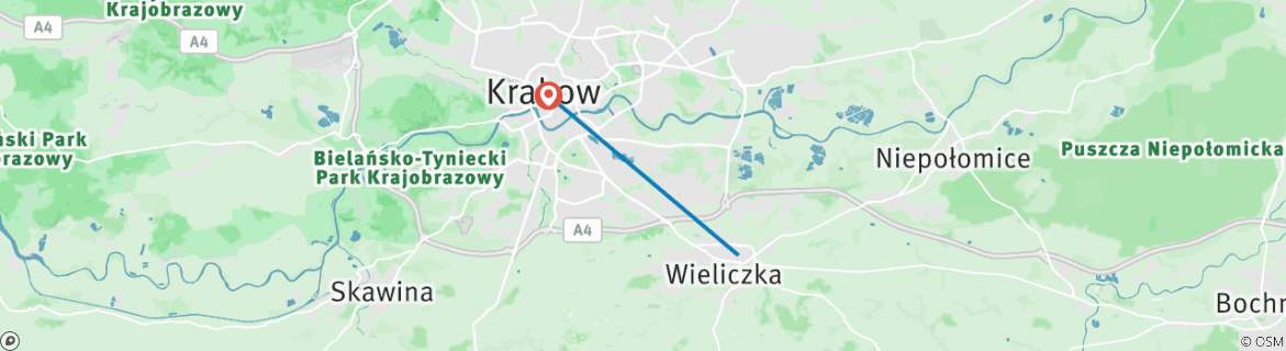 Karte mit der Reiseroute