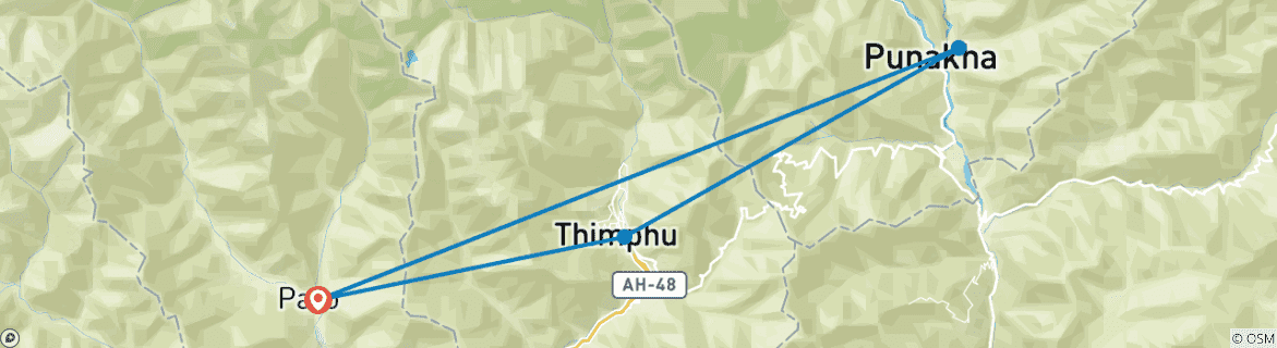Image d'une carte montrant l'itinéraire du circuit
