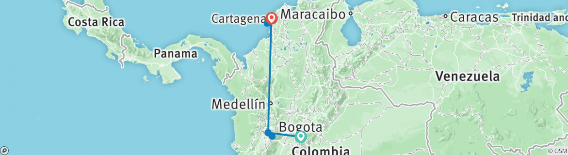 Image d'une carte montrant l'itinéraire du circuit