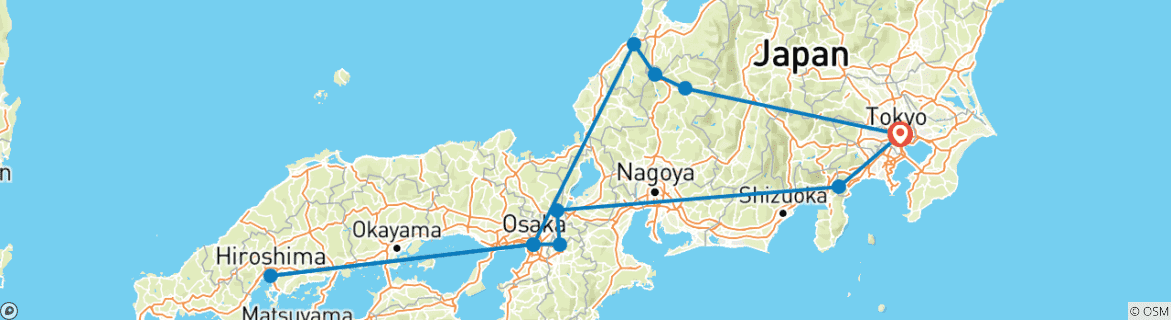 Image d'une carte montrant l'itinéraire du circuit