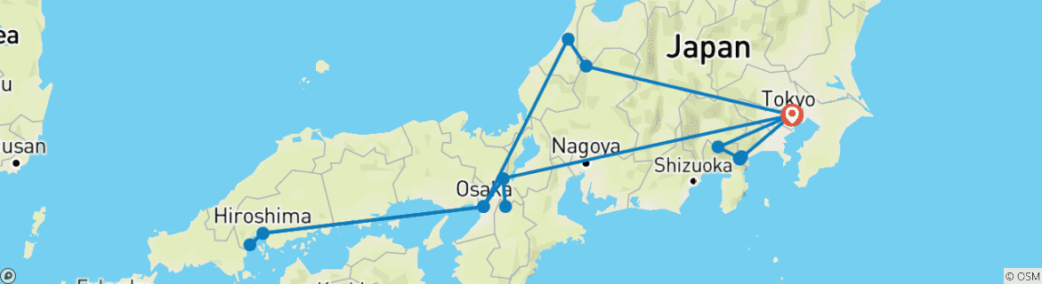 Image d'une carte montrant l'itinéraire du circuit