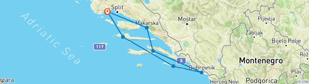 Imagen de un mapa que muestra la ruta del circuito