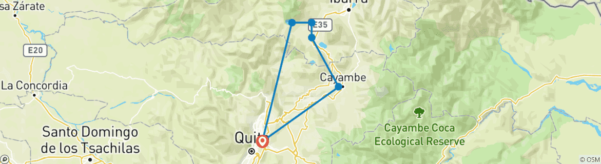 Karte mit der Reiseroute