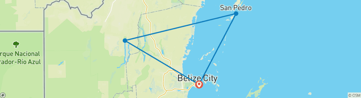 Image d'une carte montrant l'itinéraire du circuit