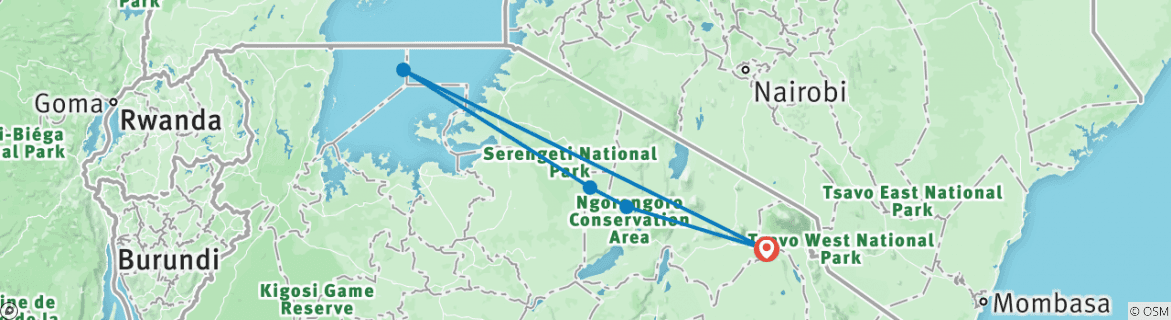 Foto van een kaart met de route van de rondreis