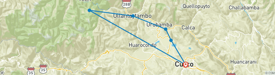 Karte mit der Reiseroute