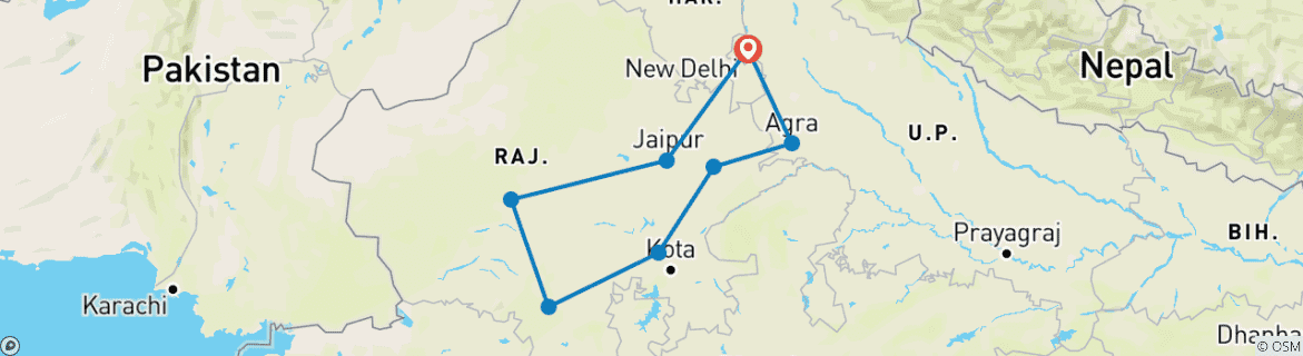 Imagen de un mapa que muestra la ruta del circuito