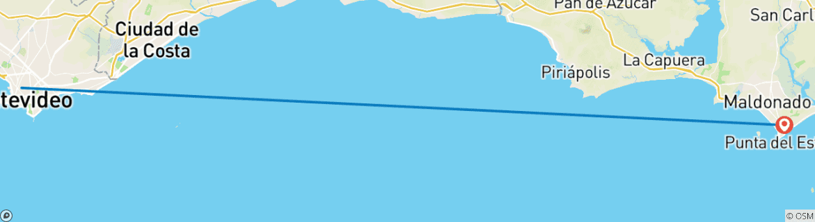 Image d'une carte montrant l'itinéraire du circuit