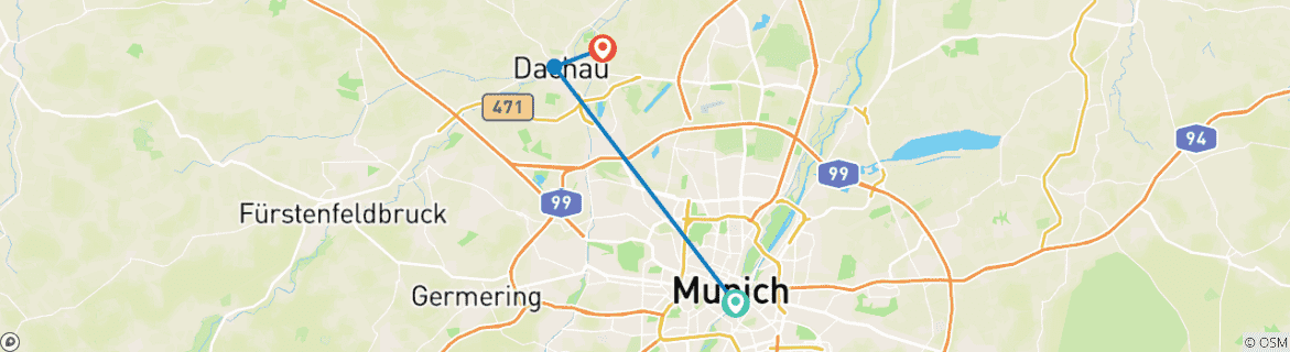 Image d'une carte montrant l'itinéraire du circuit