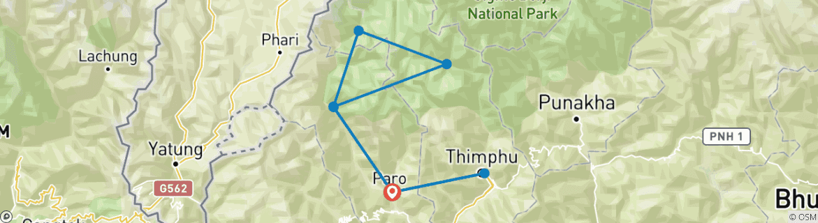 Image d'une carte montrant l'itinéraire du circuit