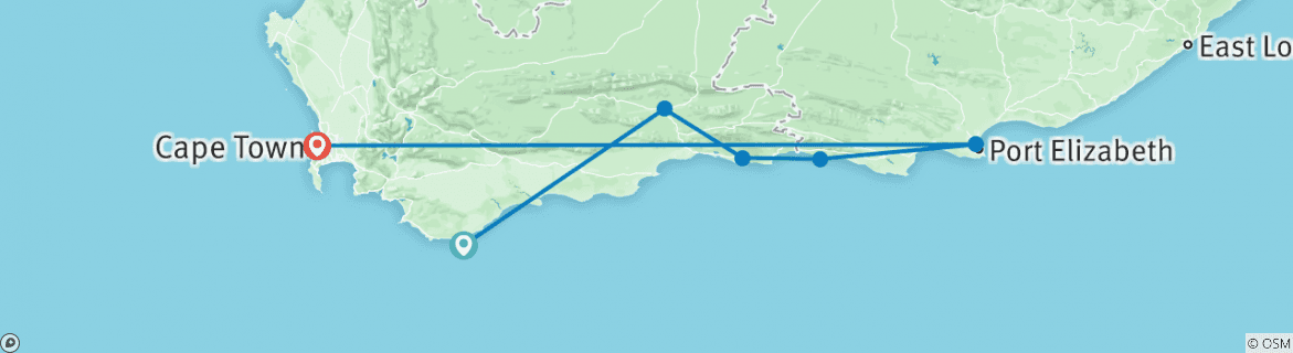Image d'une carte montrant l'itinéraire du circuit
