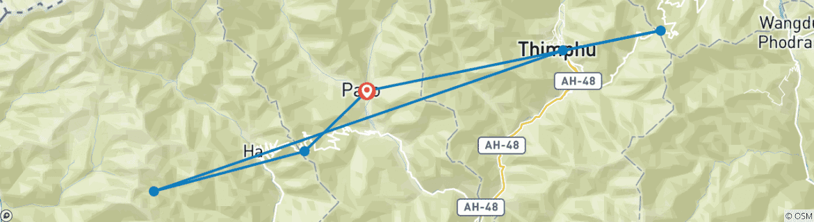 Image d'une carte montrant l'itinéraire du circuit