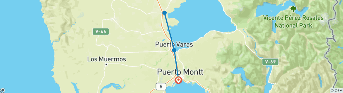 Image d'une carte montrant l'itinéraire du circuit