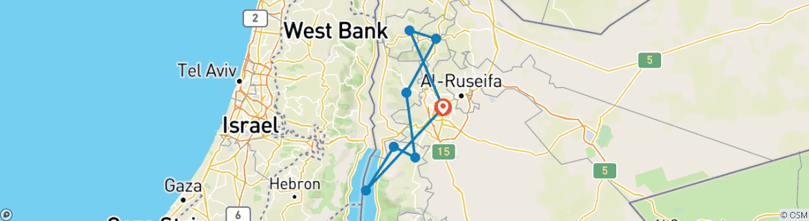 Image d'une carte montrant l'itinéraire du circuit