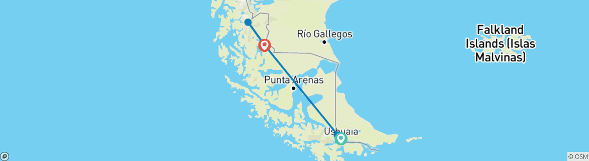 Image d'une carte montrant l'itinéraire du circuit