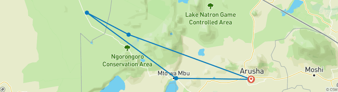 Karte mit der Reiseroute