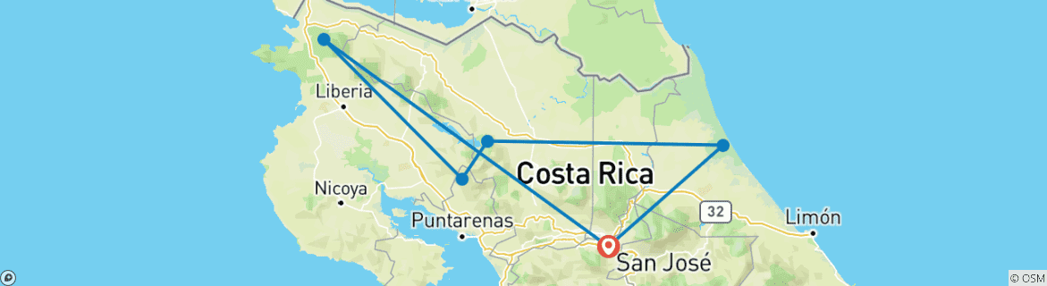 Image d'une carte montrant l'itinéraire du circuit