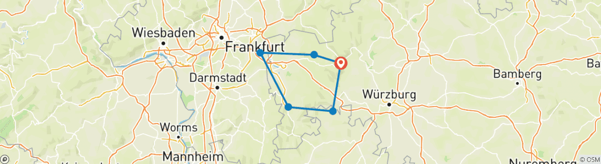 Karte mit der Reiseroute
