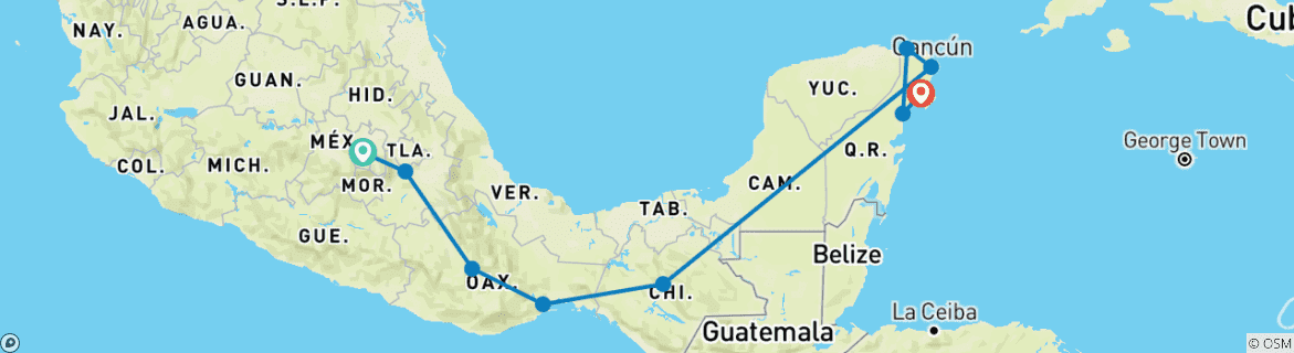 Imagen de un mapa que muestra la ruta del circuito