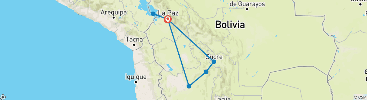 Image d'une carte montrant l'itinéraire du circuit