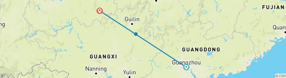 Image d'une carte montrant l'itinéraire du circuit