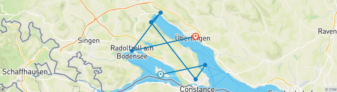Image d'une carte montrant l'itinéraire du circuit
