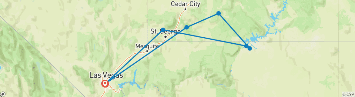 Image d'une carte montrant l'itinéraire du circuit