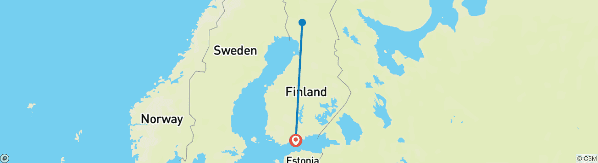 Foto van een kaart met de route van de rondreis