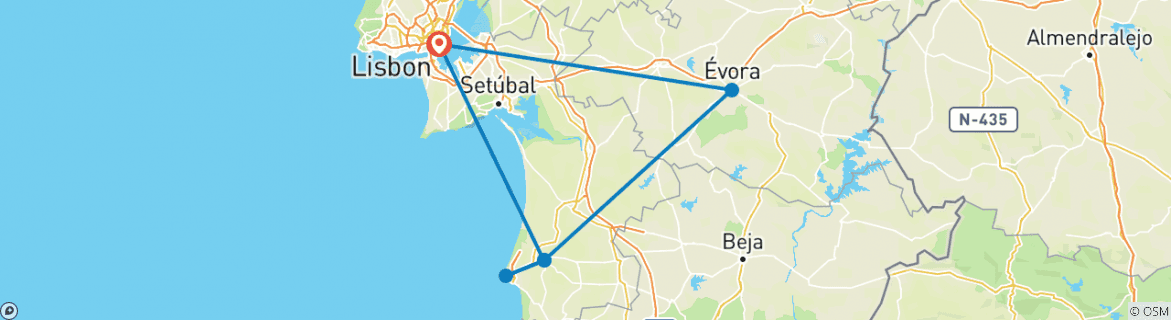 Karte mit der Reiseroute