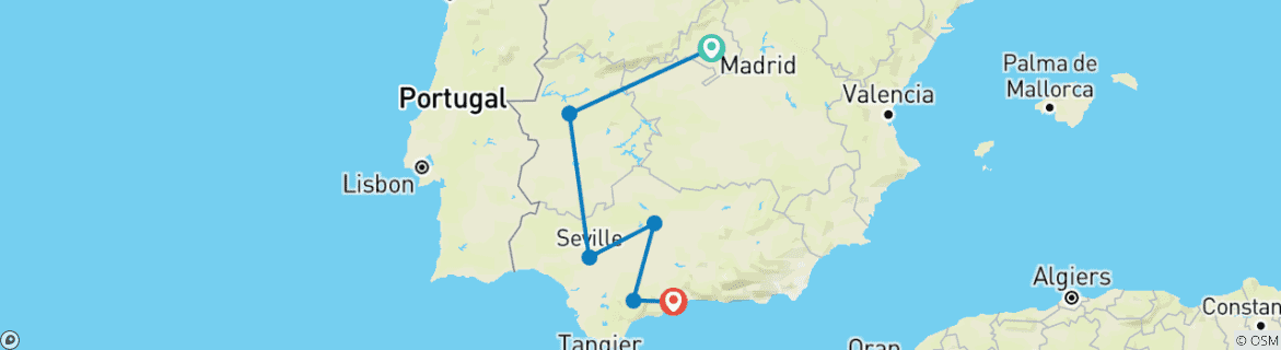 Image d'une carte montrant l'itinéraire du circuit
